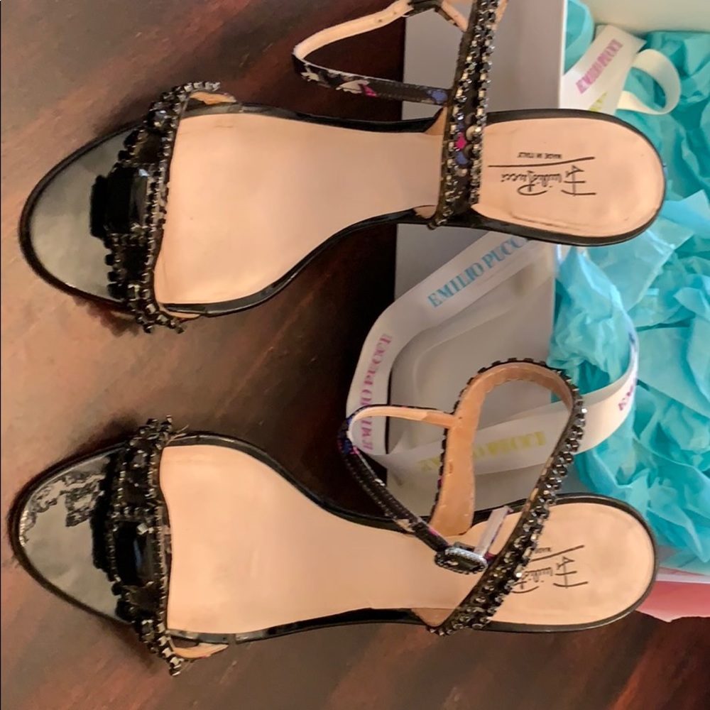 Emilio Pucci embellished dressy heel